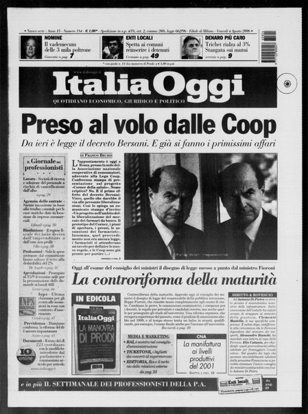 Italia oggi : quotidiano di economia finanza e politica